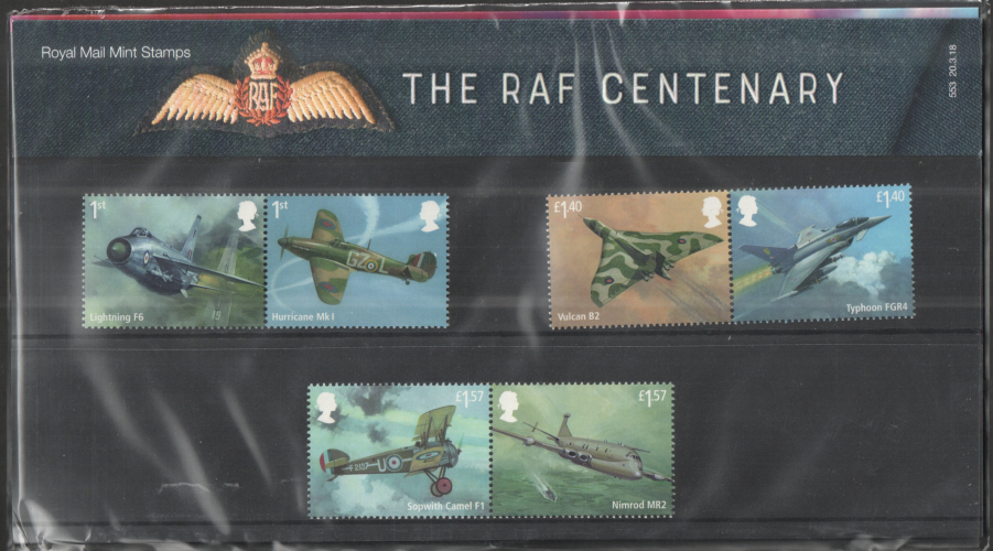 (image for) 2018 RAF Centenary Royal Mail Presentation Pack 553 - Click Image to Close